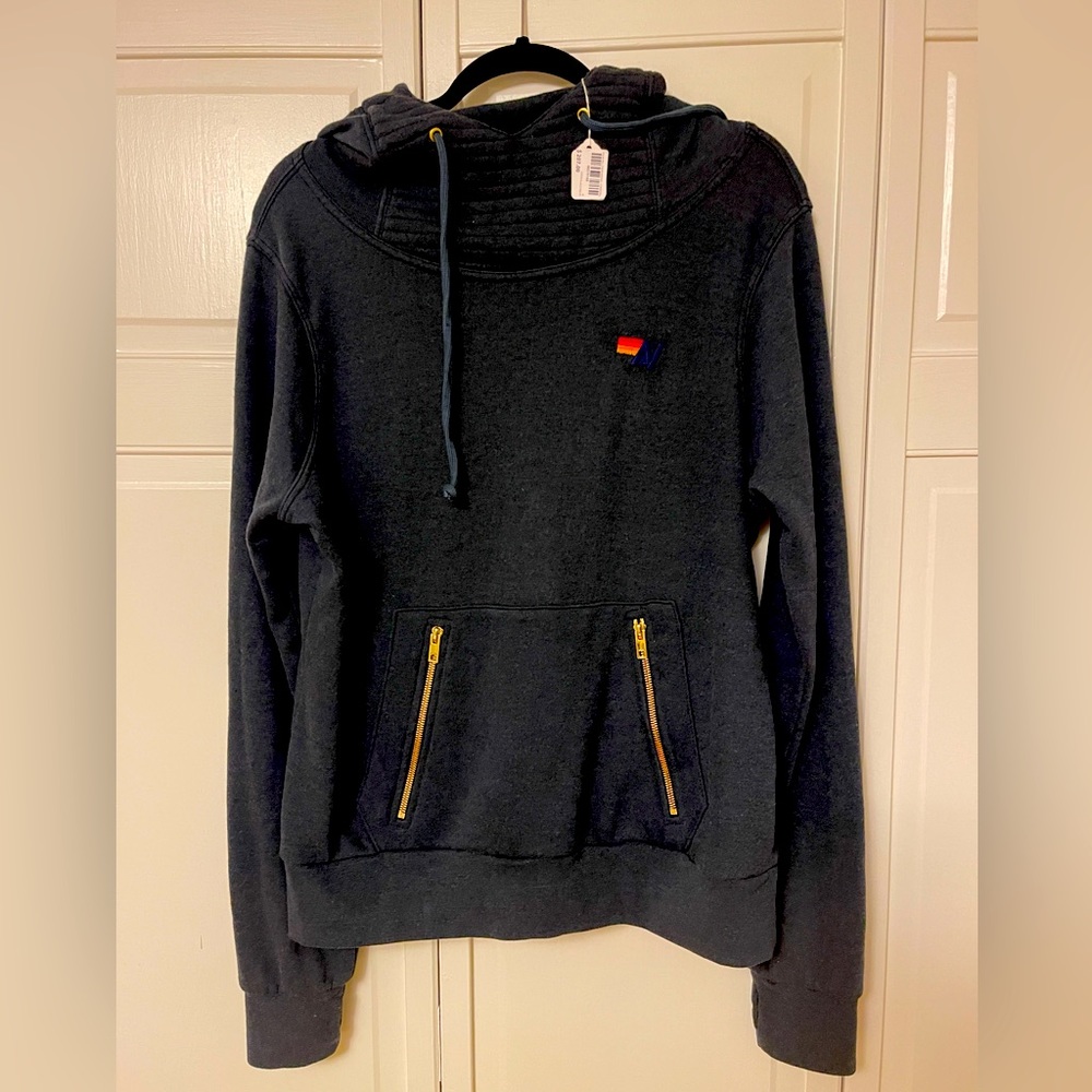 Brand new!Aviator Nation Ninja Charcoal Hoodie. Size M with Canvas AV SF tote